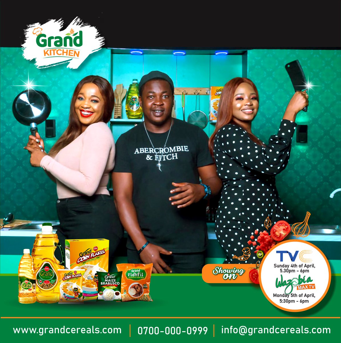 evoke_tv's tweet photo. Something Big is starting today 💥
We introduce Grand Kitchen Show 
Tune in to @TVCconnect
4th April 2021 by 5:30 - 6:00pm and @wazobiamax 5th April 2021 by 5:30-6:00pm
.
.
.
#evokemedia #grandkitchen #tvc https://t.co/OiRQYGBDOs