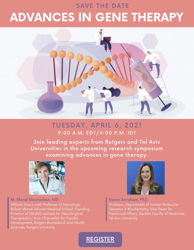 Join us for this exciting symposium!

<a href="/TAUMedFaculty/">TAU Gray Faculty of Medical & Health Sciences</a> <a href="/KarenAvraham/">Karen B. Avraham</a> <a href="/RutgersU/">Rutgers University</a> <a href="/RutgersResearch/">Rutgers Research</a> <a href="/RWJMS/">Rutgers RWJMedSchool</a>