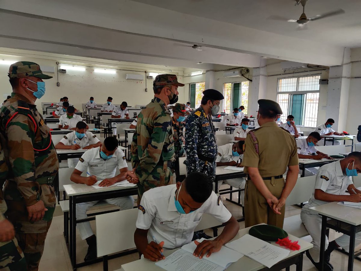 Cmde Somen Banerjee, DDG, Odisha Dte visiting the B Certificate examination centres at Behrampur today