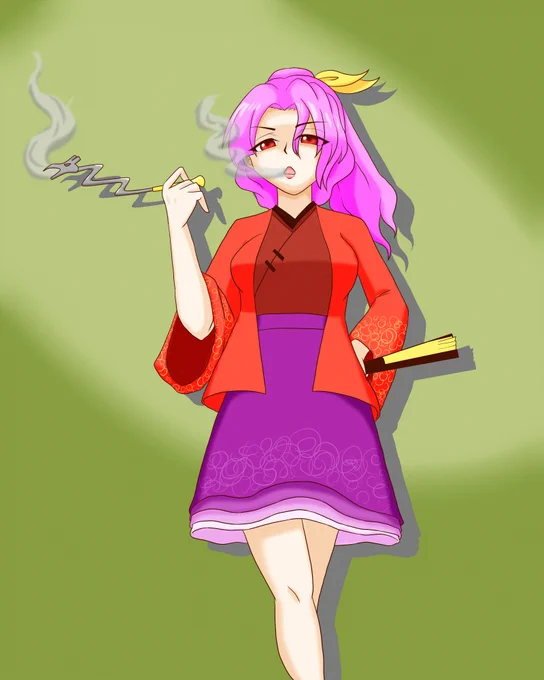 虹龍洞3面ボス、駒草山如。おろかものめが。これで体験版分3人描きました。 