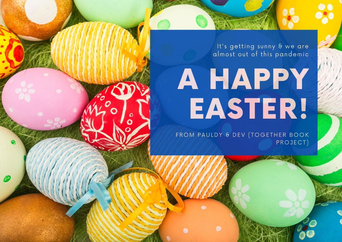 Together_Book's tweet photo. This Easter the light at the end of the tunnel is finally very visible. We made it this far and we will beat the pandemic together. Happy Easter weekend all and see you all in person very soon. https://t.co/oOf80jucHG
