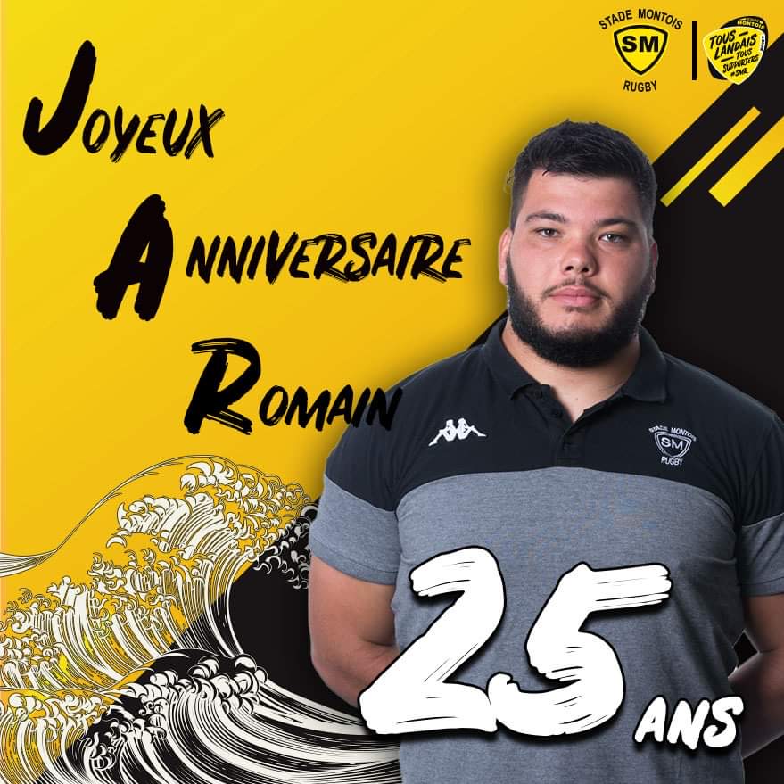 Stade Montois Rugby Un Tres Bon Anniversaire A Romain Latterrade Notre Talonneur 100 Jaune Et Noir Il Fete Ses 2 5 Ans Aujourd Hui Touslandaistoussupporters Jauneetnoir Smr Landes Rugby Prod2 Rugbyplayer