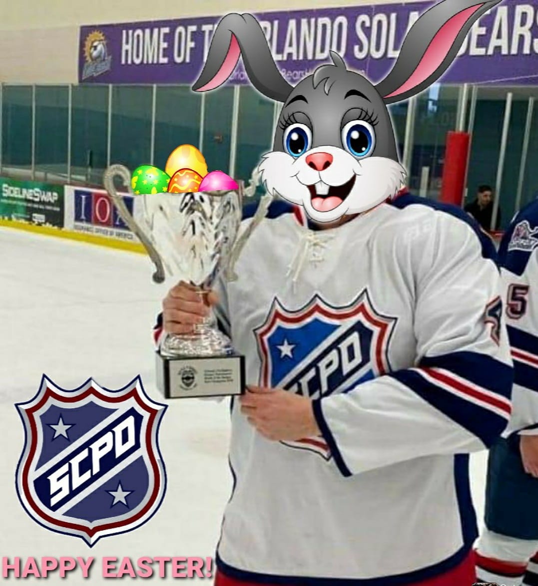 SCPDHockey's tweet photo. The SCPD Hockey Team would like to wish you and your family a Happy Easter! 🐰 #Easter2021 https://t.co/fo2tt6Eak3