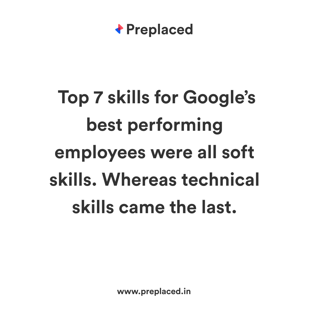 preplaced_in's tweet photo. What makes the top performing employees of Google so special? Let's see!
#preplaced #mockinterview #google #softskills https://t.co/RKX8JN8r1H
