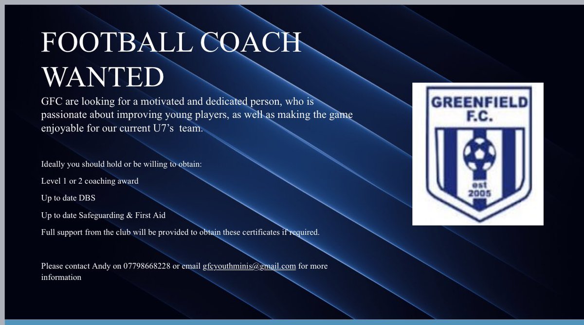 @GreenfieldFC_U6 <a href="/GFC_Youth17/">Greenfield U15s</a> <a href="/Greenfieldfc/">Greenfield FC</a>