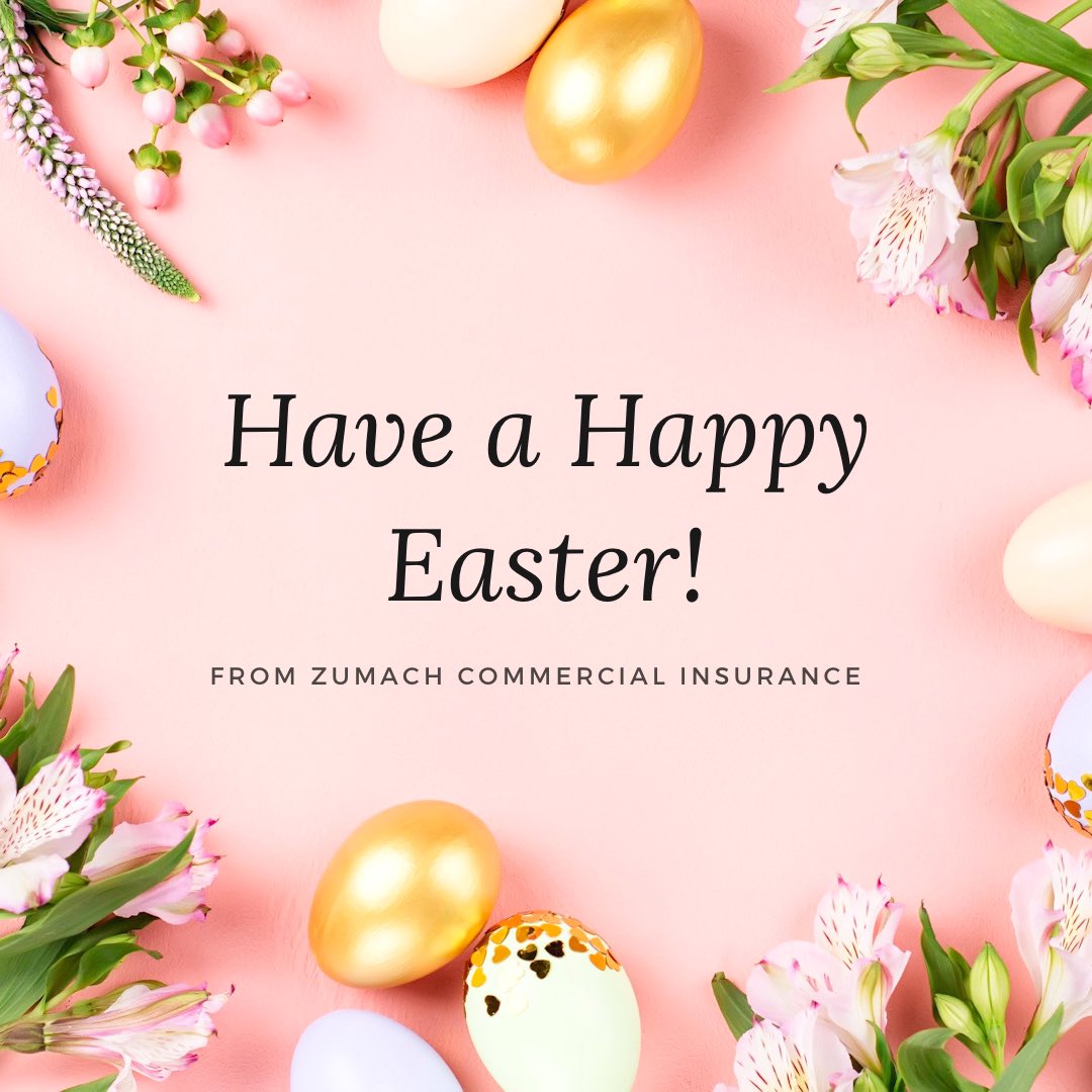 ZumachInsurance's tweet image. Wishing everyone a Happy Easter 🐣. Wear your mask and stay safe. #Zumachinsurance #insurance #Autoliability #truckersinsuranceingeorgia #truckersinsuranceintexas #cargoinsuranceinga #bobtailinsuranceinga #occupationalinsurance #nontruckinginsurance #generaliabilityinga