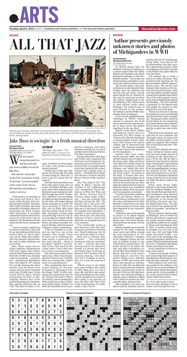 GraffonMusic's tweet photo. @MrJakeBass and more in today's @TheOaklandPress & @macombdaily Arts section
@BocaJMusic #DPAN @seanforbes @Eminem @wabadoobop @ColumbiaChi https://t.co/dHLA3pEQ5b
