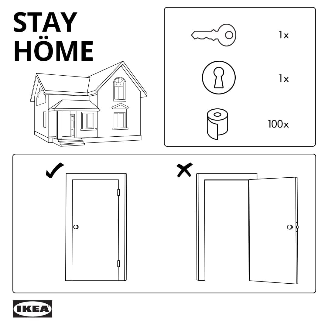 DrSamirSinha's tweet photo. In response to the mobs of people outside Ontario's @IKEACanada locations during our "lockdown"...

@IKEA has released a free "Stay-at-Home" Instruction Sheet.  

No assembly required.

#StayHome https://t.co/yFKNcwqbCo