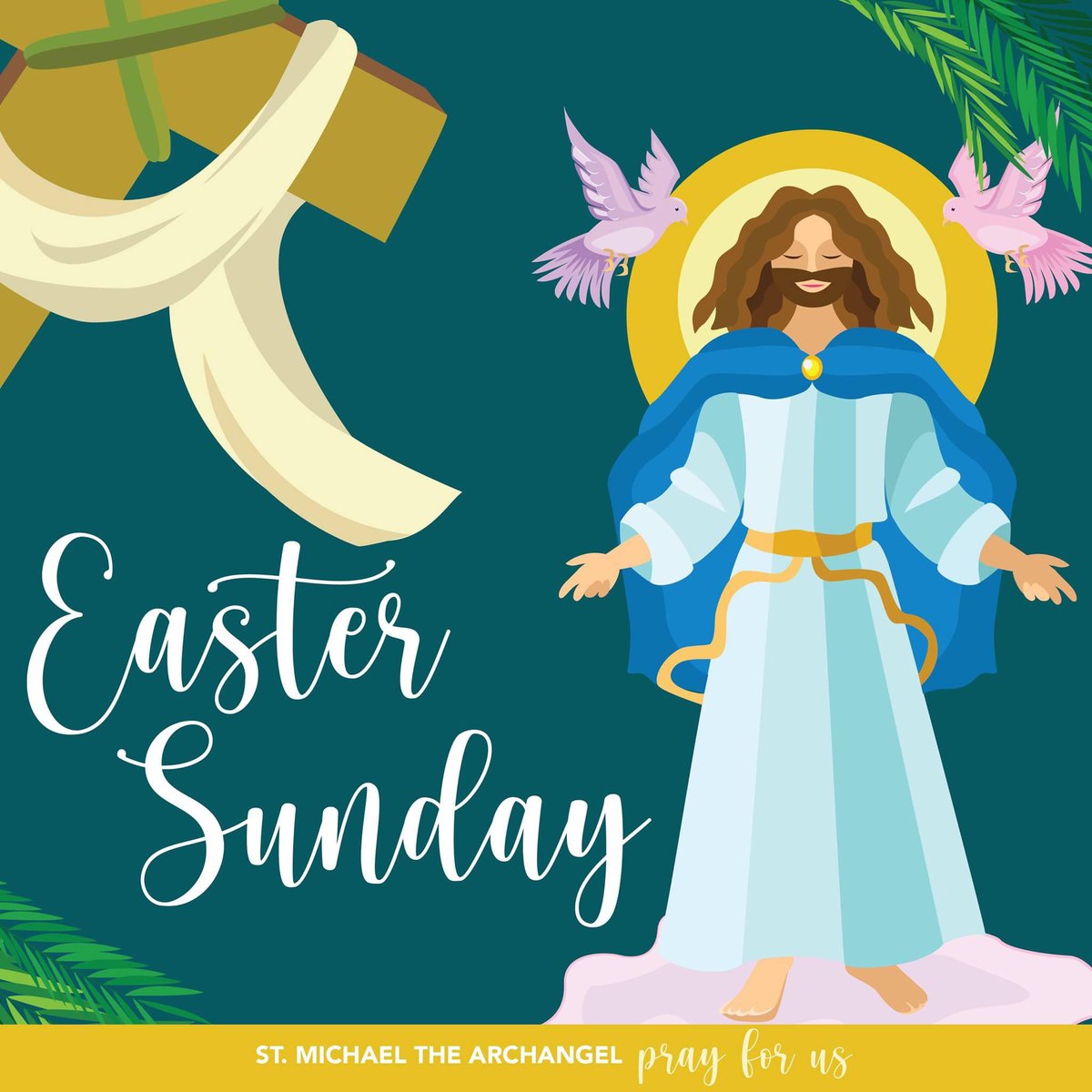 Easter Blessings to you and your families from St. Michael School!!

Lord Jesus, You have risen to new life! Give us new eyes with which to recognize your presence in the world around us. May each day of this Easter season provide glimpses of Your glory. Amen.