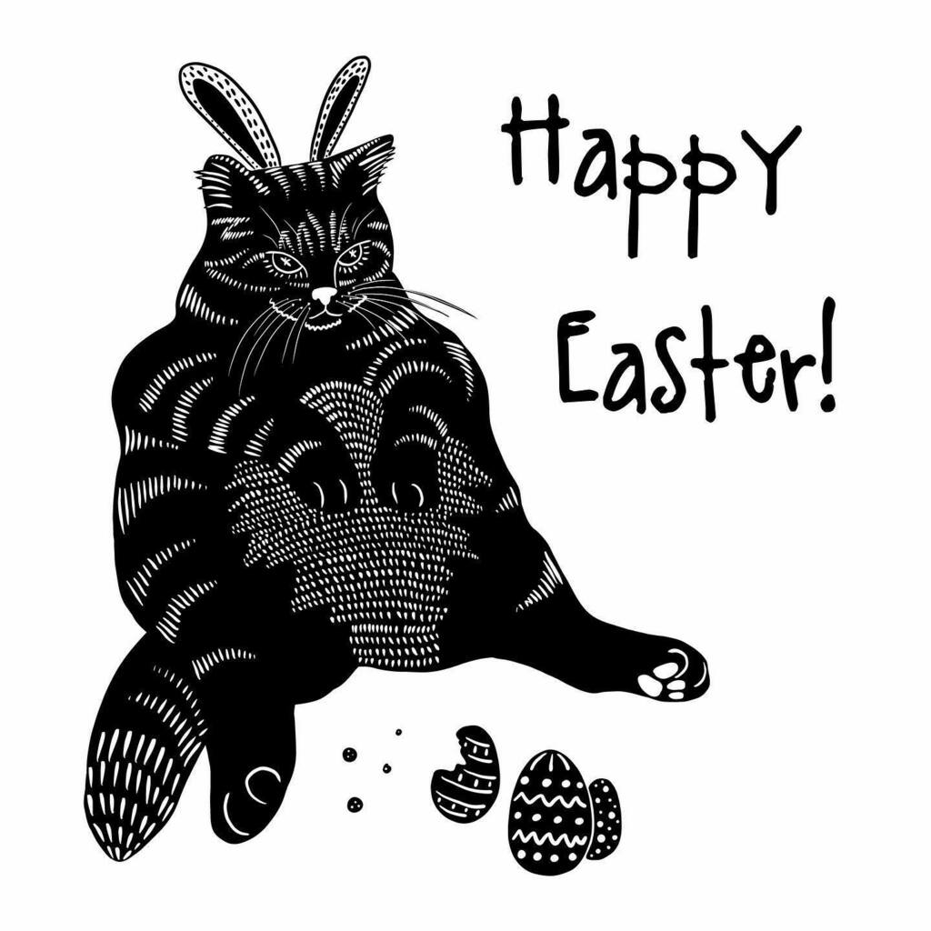Grizzly_Details's tweet photo. Have a fab Easter everyone! 🐣💕🐰✨
.
#easter2021 #happyeaster #fatcat #fatcatsofinstagram #easterbunny #eastereggs #bunnyears #catsofinstagram #ukartist #illustration #monochrome #blackandwhiteart https://t.co/F0PPWaXpIX