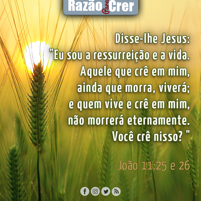 João 11:25-26 Então Jesus afirmou: — Eu sou a ressurreição e a