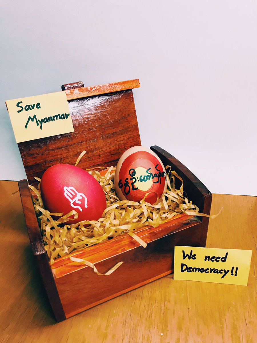 Easter Egg Strike in Myanmar

#WhatsHappeningInMyanmar 
#EasterEggStrike 
#EasterSunday
#EasterEggChallenge
#world_record_egg 
#HearTheVoiceOfMyanmar
#Apr4coup