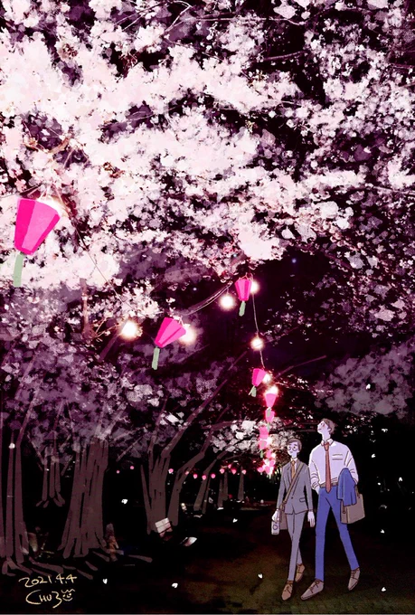 夜桜と社会人だんおくちゃん🌸 