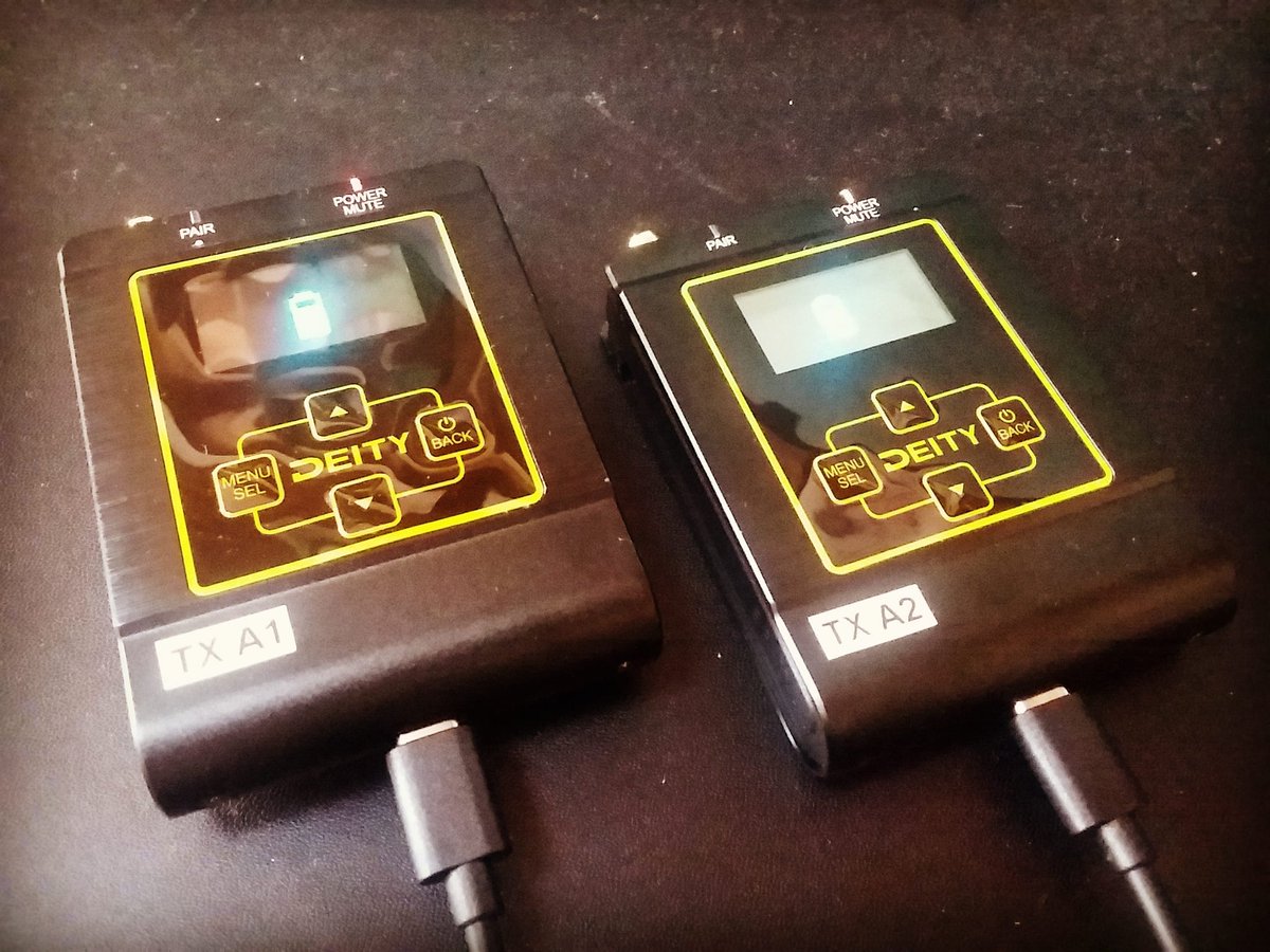 TreyAllensworth's tweet photo. Charging up both of my @deitymicrophone BP-TX transmitters for the first time. Love these little things already! #soundisessential #soundmixer #locationsound #sounddept #oklahomafilm #okfilm https://t.co/LxceztLwp3