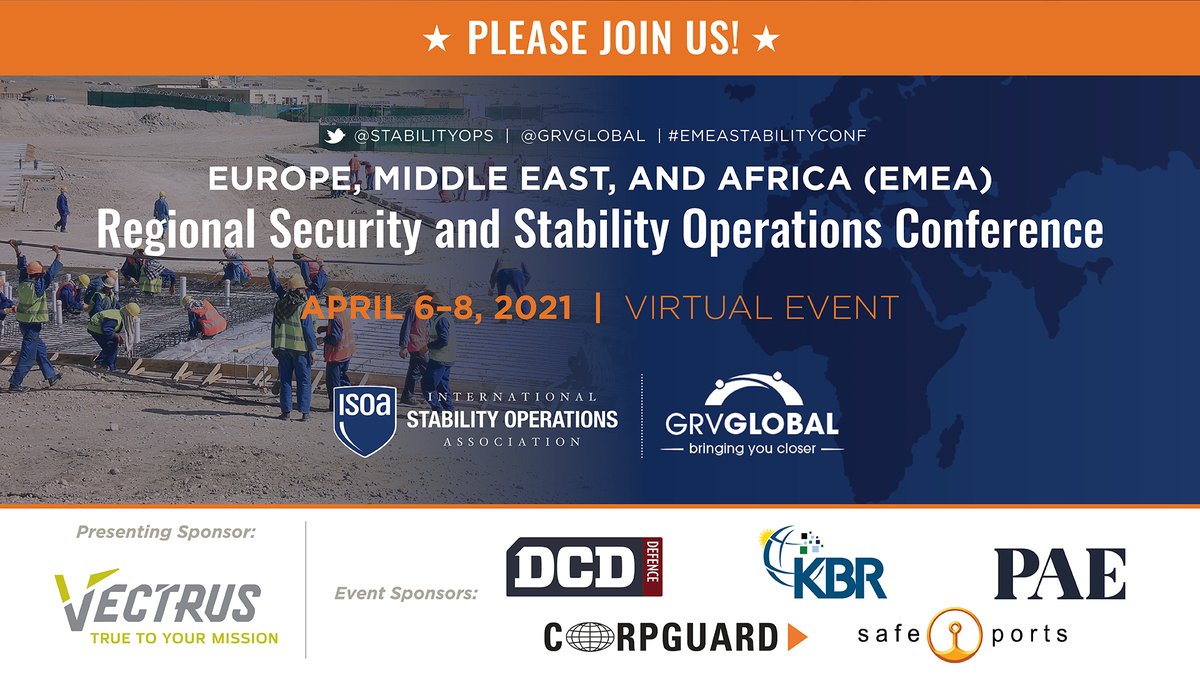 PlanateMG's tweet photo. We are attending the @StabilityOps #EMEAStabilityConf on April 6-8. Join us as leaders from government, NGOs, the UN &amp; the private sector discuss consolidation of @USArmyEURAF plus other hot topics for the #EMEA region. 

#EMEAStabilityConf #GovCon #Planate #SmallBusiness https://t.co/Nb8YSIkpqw