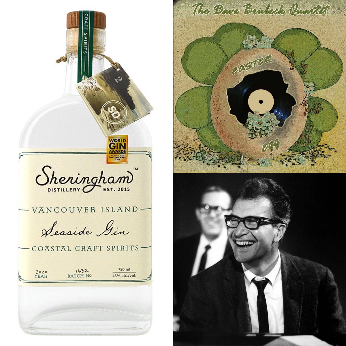 F_Baril's tweet photo. #Gin 🍸&amp; #Jazz 🎹 spécial Pâques🐣

Le gin Seaside de la distillerie Sheringham Distillery située sur l’île de Vancouver. Excellent gin gagnant de plusieurs prix 🥇. 

À déguster en écoutant l’album de circonstance Easter egg🥚 de Dave Brubeck.

🎵 Joyeuses #Pâques 🎶 https://t.co/cHcHyfaLBb