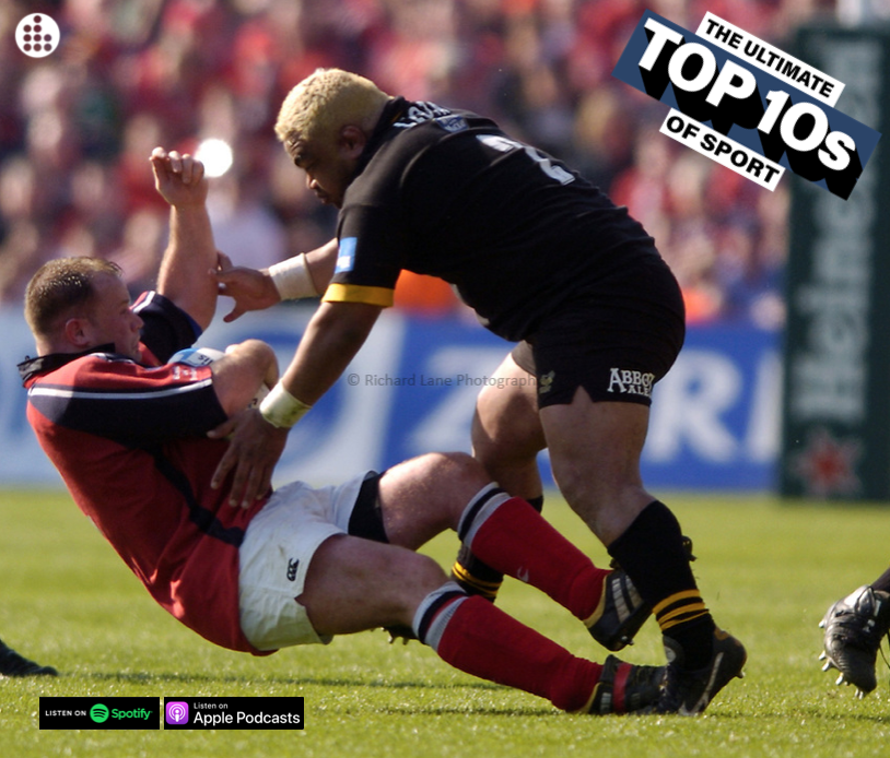 Top10sPod's tweet photo. This is what happens when you run into big Trevor Leota! 🚌🏉

How many 🔴cards would he have these days?! 🙈

https://t.co/aSSecwS3rl

#BrickWall #Rugby #WeAreWasps @WaspsRugby @danleo82 #ChampionsCup https://t.co/Opotda9tLE