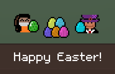 Happy Easter everyone :)

Find eggs together with your friends 💛
mvolution.itch.io/quarantine

#browsergames

The eggs are prozedurally generated, show off the nicest ones you find!

#screenshotsaturday #indiedev #indiegames #godot #pixelart #multiplayer #browsergames #HappyEaster