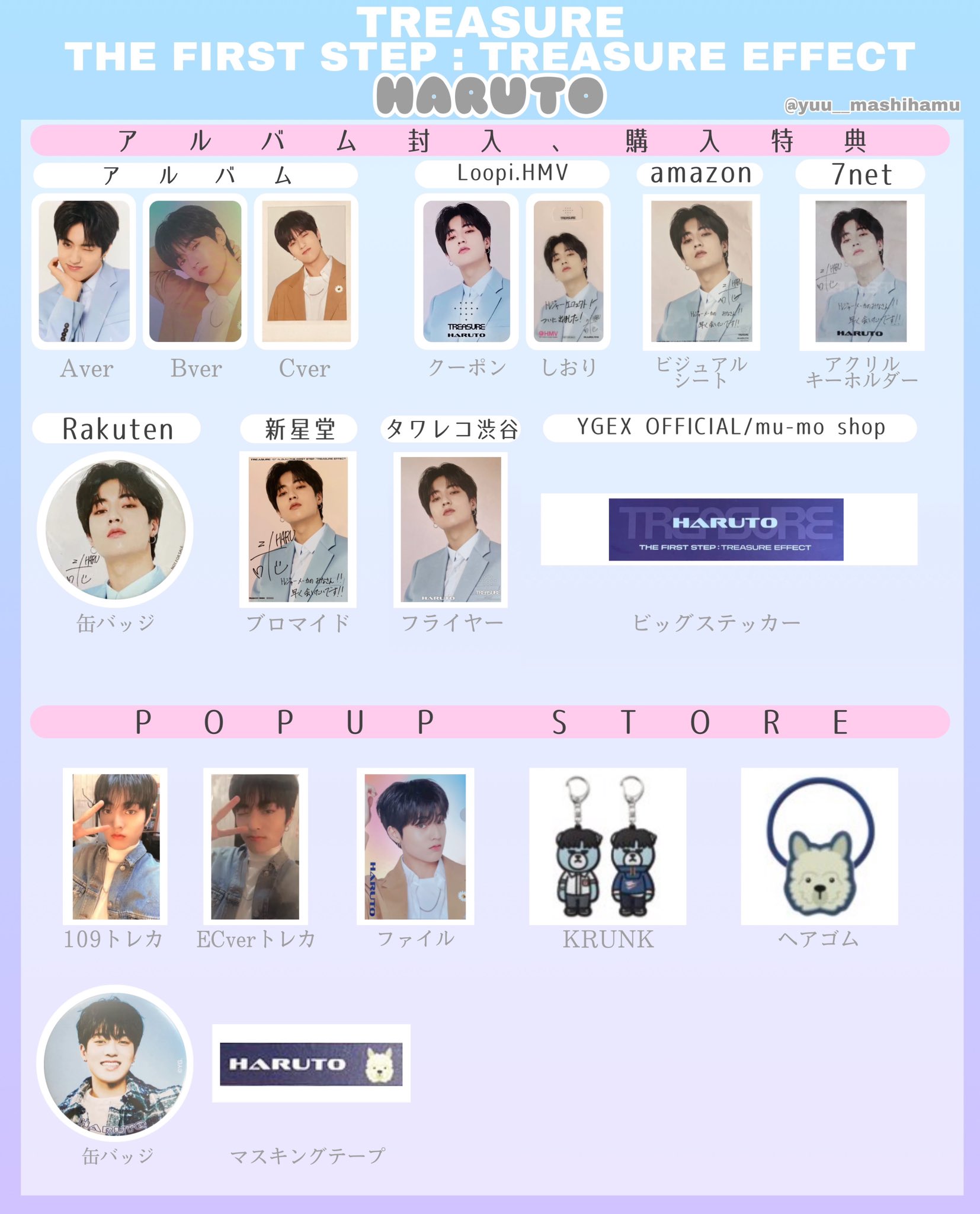 TREASURE ハルト メンバーシップ ぶら下がっている トレカ 売買
