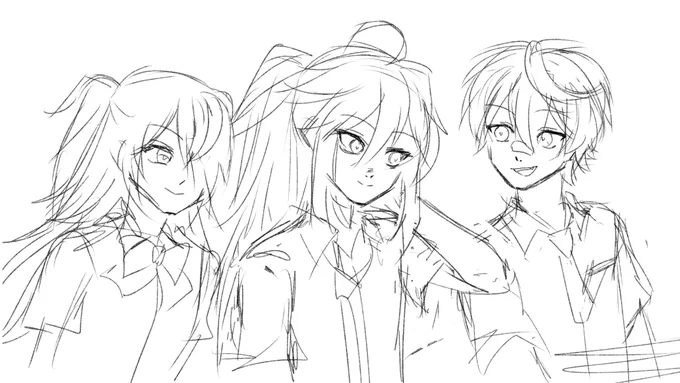 bennrazorfish school au brainrot doodle in which fish ties up razor's hair and is very proud of it and bennett supports her agenda and razor is happy bcz his friends are happy thank you for coming to my tedtalk 