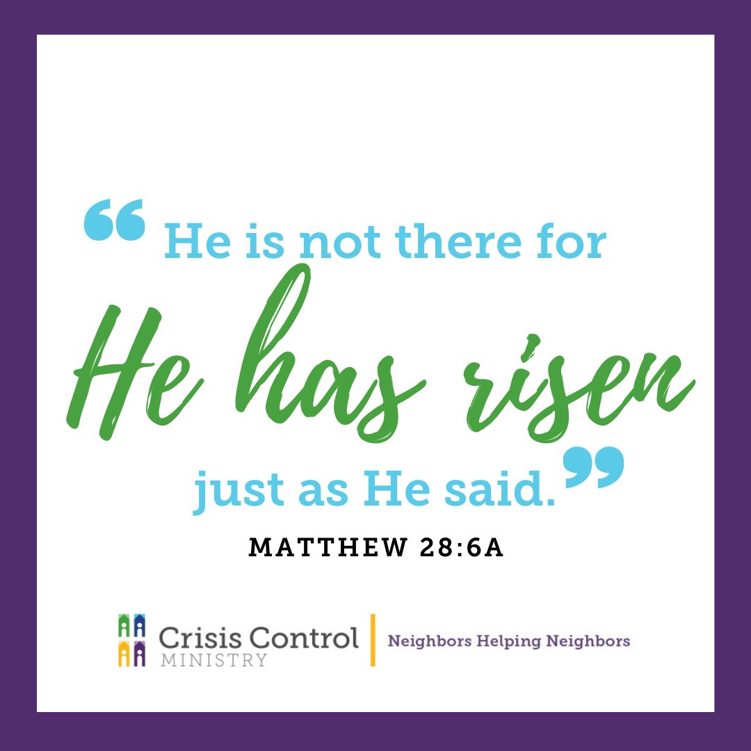 Happy Easter from Crisis Control Ministry! #HeIsRisen #HappyEaster