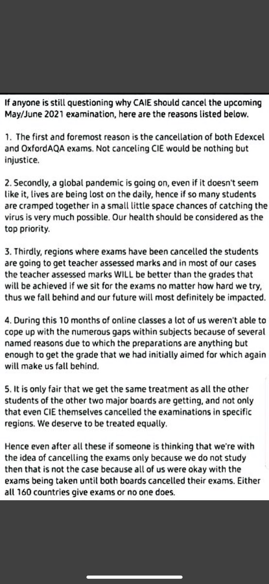 Muhamma54320432's tweet photo. How can PHYSICAL exams be conducted at this crucial time during a pandemic when there is lockdown imposed everywhere. 
@ImranKhanPTI
#novoteforPTI
#cancelboardexams2021 https://t.co/0APmPuXCsz