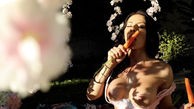 Did some very bad things with these carrots 🥕😈🥕 it&rsquo;s an Easter tradition! New video on https://t.co/MGIFHesliD<a href="/tag/onlyfans"class="tags"><span>#onlyfans</span></a>