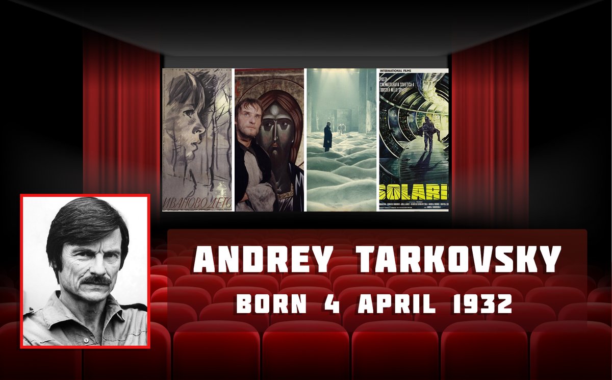 Russia's tweet photo. 📽️ On 4 April 1932 Soviet-Russian world-class filmmaker Andrey #Tarkovsky was born. 

He is one of the most prolific film directors in history, with a unique visual storytelling style &amp; attention to details. 

📺 Must Watch: #IvansChildhood #AndreiRublev #Stalker #Solaris &amp; more https://t.co/ubMCM0H5yP