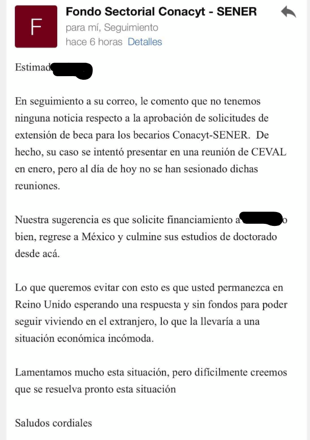camara_pellicer's tweet photo. Así las cosas con nuestros compañeros @conacytsener que no están contando con el mismo apoyo que los becarios @Conacyt_MX normal, al parecer debido a la @SENER_mx @rocionahle que no consigue agendar reunión para dar resolución a la solicitud. #TesisDeLaVidaReal https://t.co/b45DatrKTk
