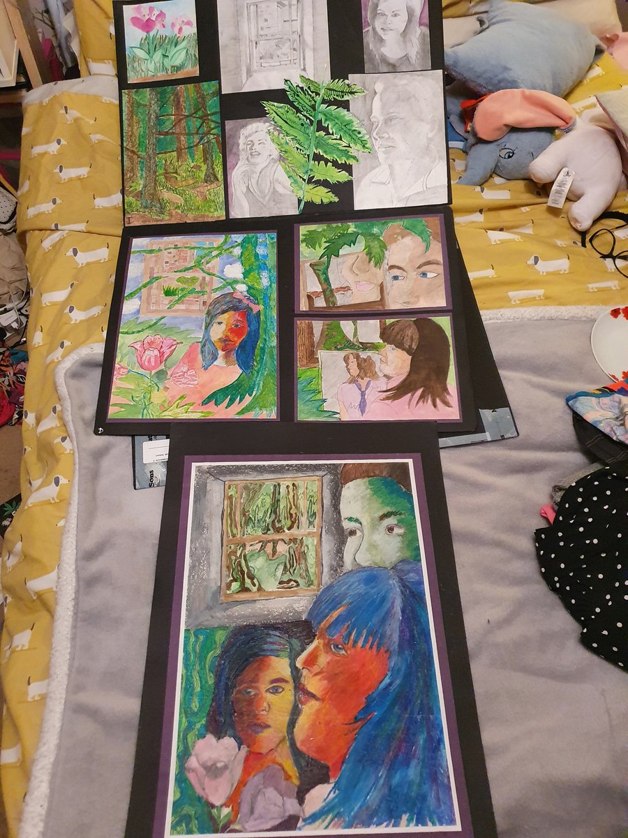 MisspeatML's tweet photo. We are moving house and of course discovering old treasures! Here is proof that I was once semi-decent at Art! I sat Int 2 Art&amp;Design in 2010 and found it really interesting and brought out my creative side. I still use mood/theme boards to this day! #HighSchoolThrowback https://t.co/WNYF9h5ODX