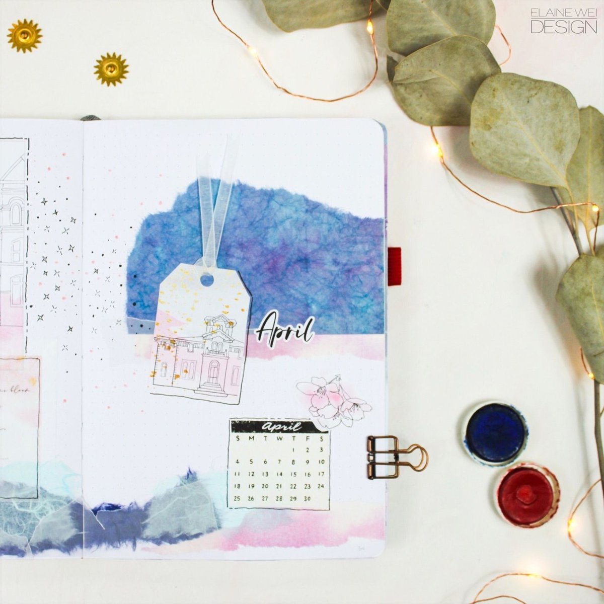 ElaineWeiDesign's tweet image. This is my new theme for my April bullet journal! I created a new printable with a Tender Flow theme that I used in my April setup! I used pink, gray, and gold as the main colors in this setup. I also added some blue and purple textured papers. ⠀
❓ Do you like my new theme? Wh