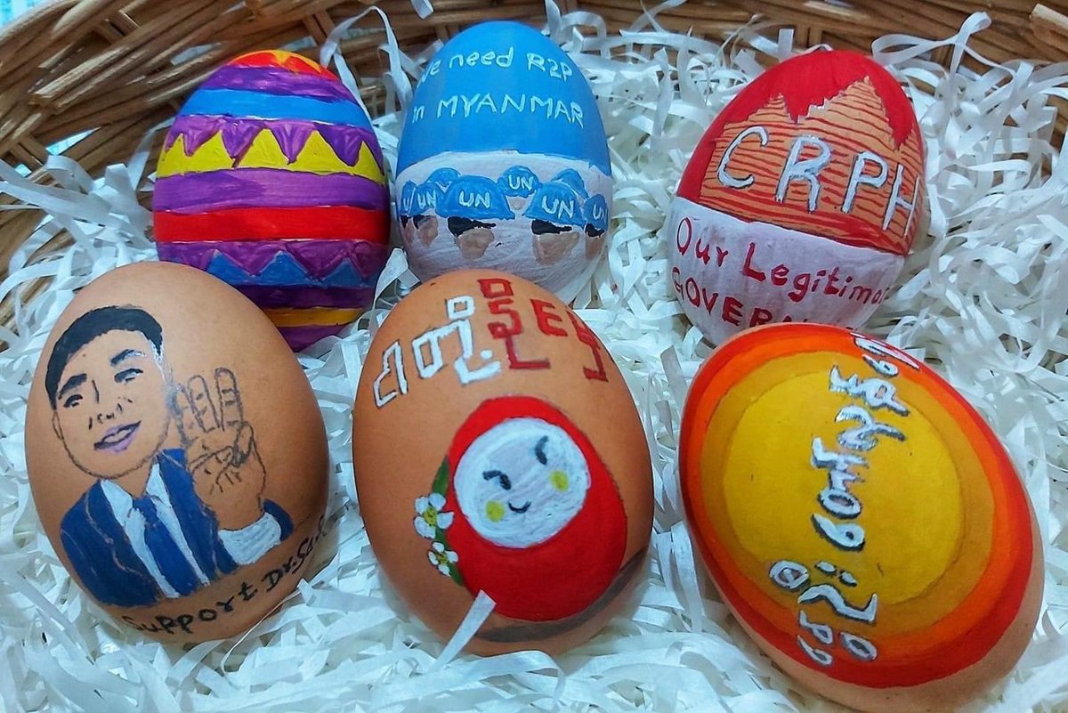 poonampahuja91's tweet photo. #EasterEggStrike 
#Apr4Coup 
#RejectTheMilitaryCoup 
#WeWantDemocracy 
#WhatIsHappeningInMyanmar https://t.co/gouvcWidiu
