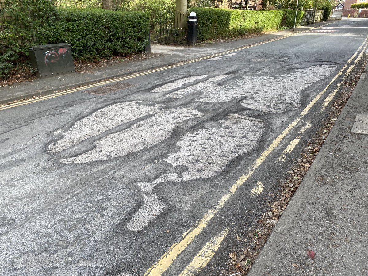 John Valentine (@jonvalentine72) on Twitter photo <a href="/TraffordCouncil/">Trafford Council</a> I’m loving your inverse speed bumps on Oakfield in Sale. My daughter’s bike wheel less so. In what world is this a safe surface to travel over be you in a vehicle, bike or on foot. #potholes <a href="/TraffordCouncil/">Trafford Council</a> I’m loving your inverse speed bumps on Oakfield in Sale. My daughter’s bike wheel less so. In what world is this a safe surface to travel over be you in a vehicle, bike or on foot. #potholes