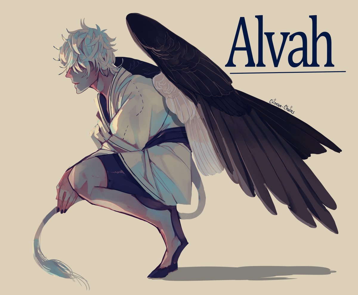 anime guy with bird wings