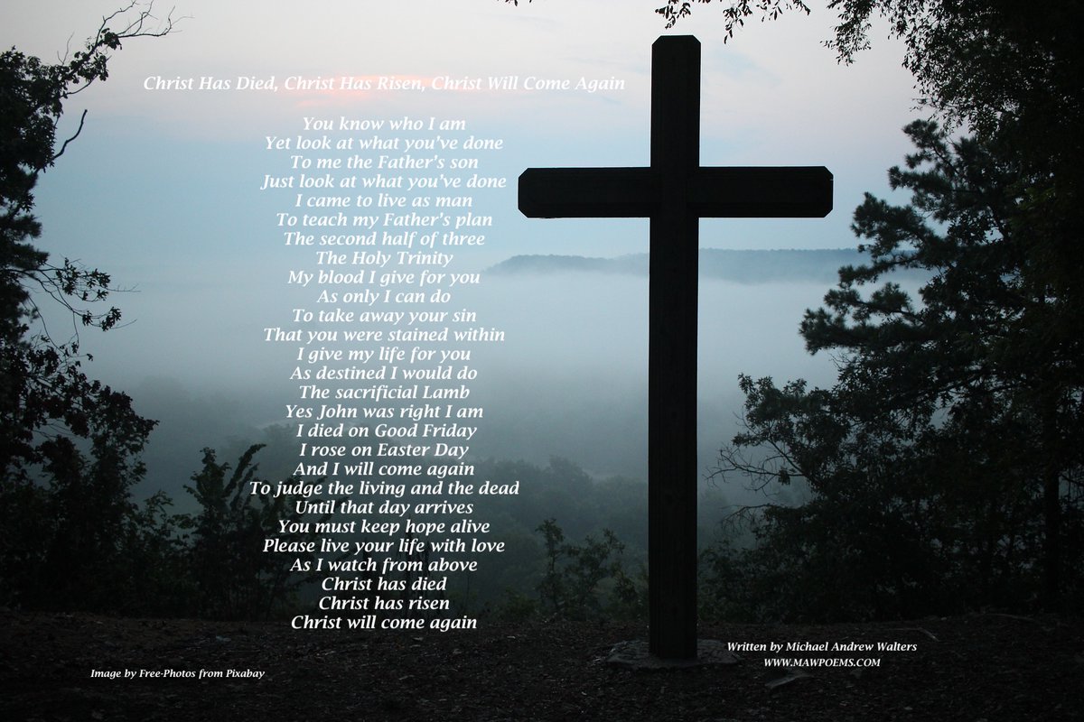 MawPoems's tweet photo. Happy Easter - MAW🙏🏿

@MawPoems #Easter #EasterSunday #Easter2021 #ChristIsRisen https://t.co/ALVV8Q0Jvl