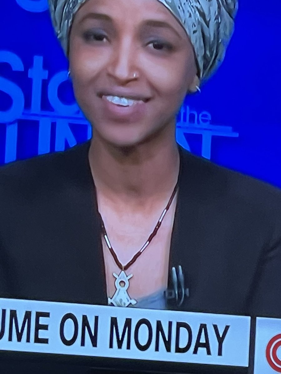 Is Ilhan Omar wearing an Odal Rune necklace on CNN?