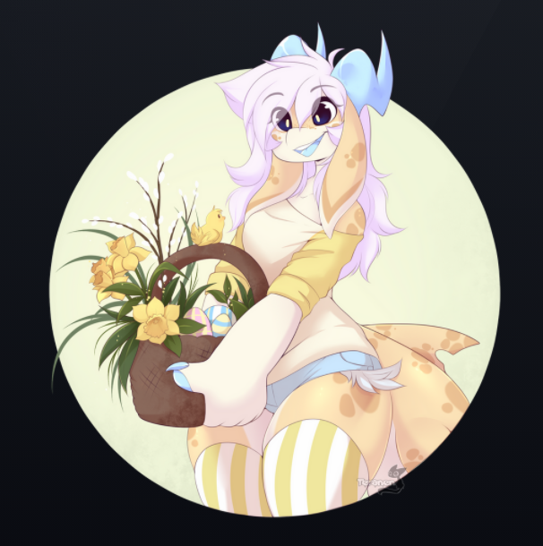 FurFling's tweet photo. 🦊 ART FEATURE OF THE DAY 🦊
Title: Easter Nami 👈
Artist:  Teranen 🎨 (found on DeviantArt)
#happyeaster #furryeaster #furryart https://t.co/Yj5j7g3UbM