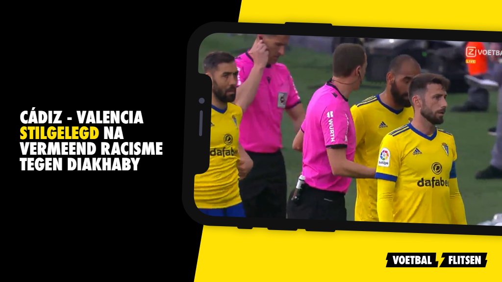 voetbalflitsen's tweet photo. Cádiz - Valencia stilgelegd na vermeend racisme tegen Diakhaby #cadval https://t.co/Pri5gBNnND https://t.co/epIO45xyEu