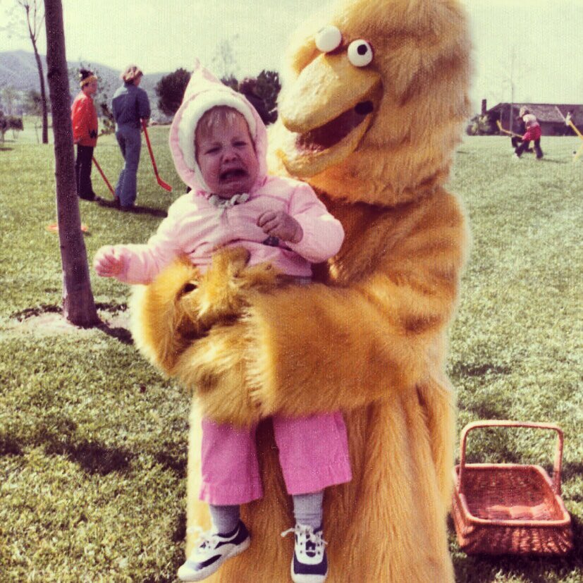 Your yearly reminder that my folks called for a bunny costume too close to Easter and said, “Send the chicken. My kid will love it”. I didn’t.