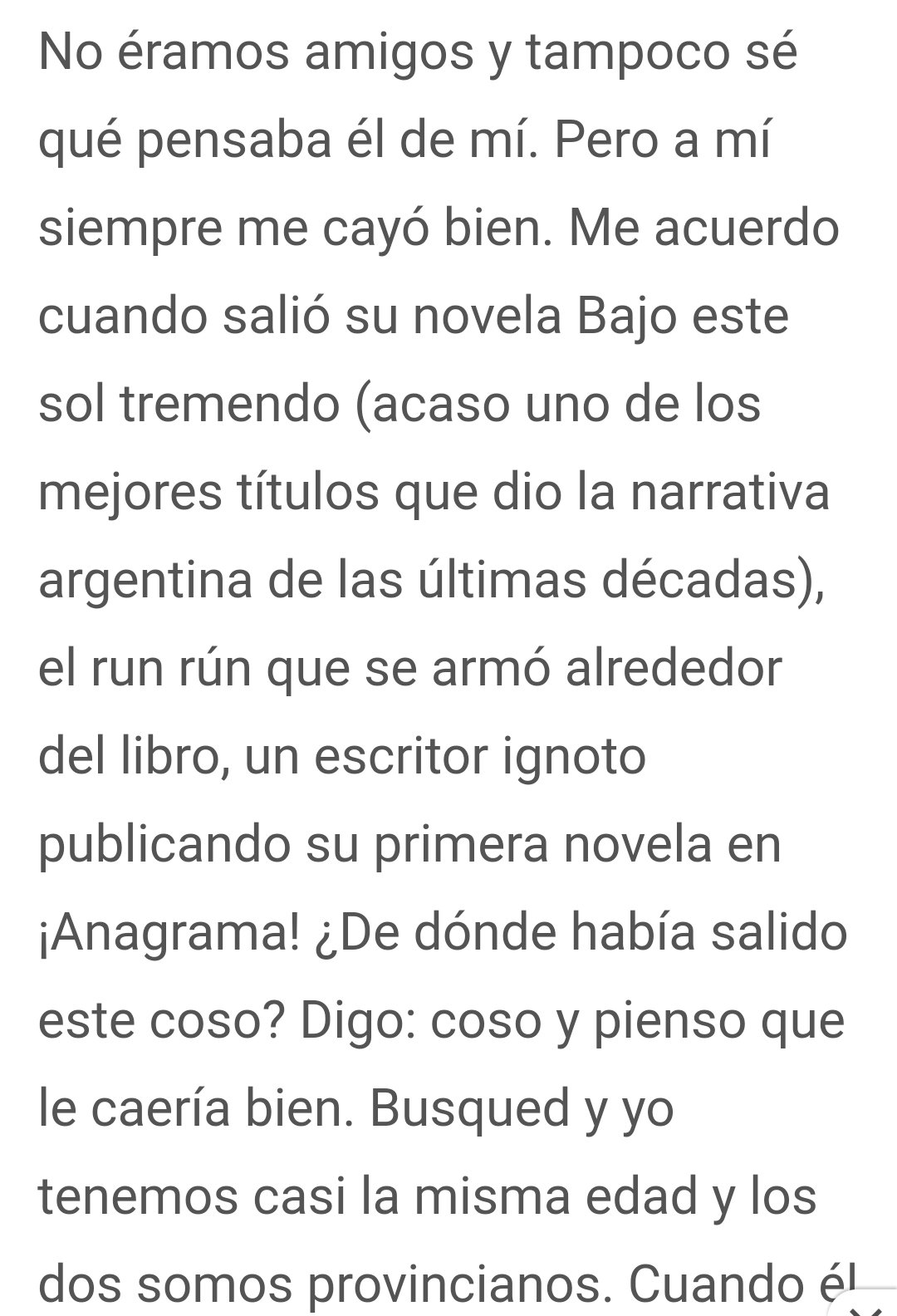 Natalia Torres on Twitter "Insólita columna de Selva Almada sobre Busqued, parece el ñato ese