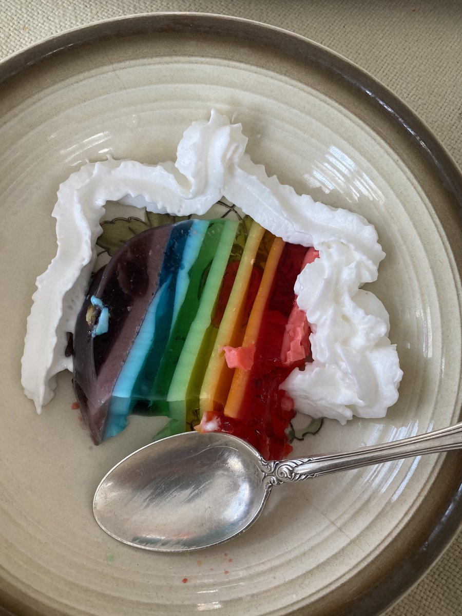Ribbon jello whip cream