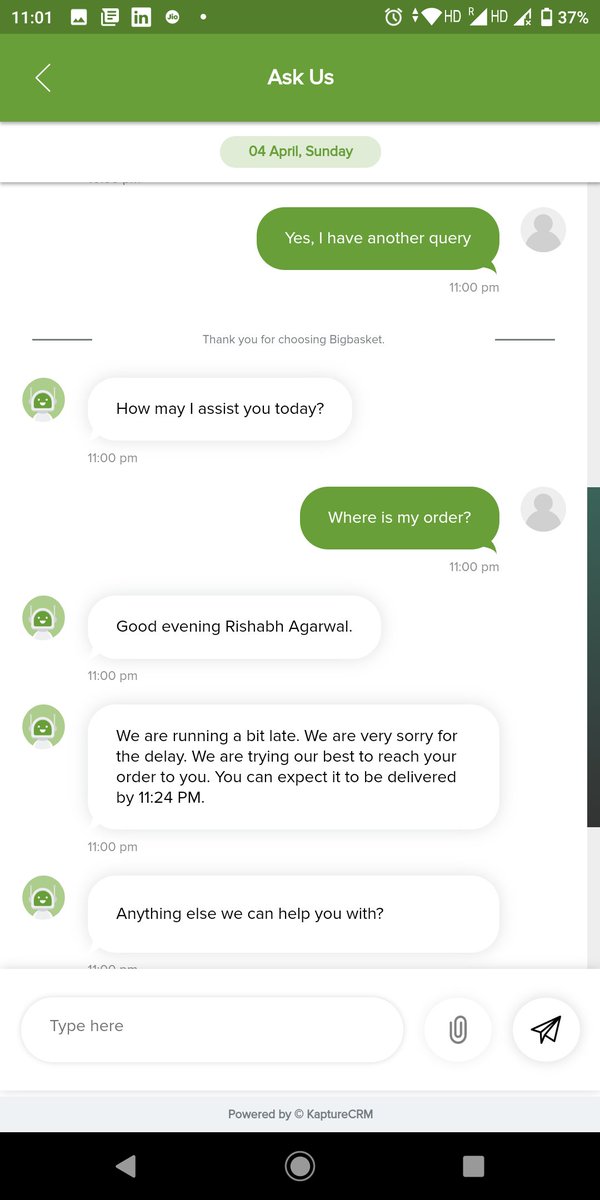 bigbasket on Twitter "We're extremely sorry that you had to face such