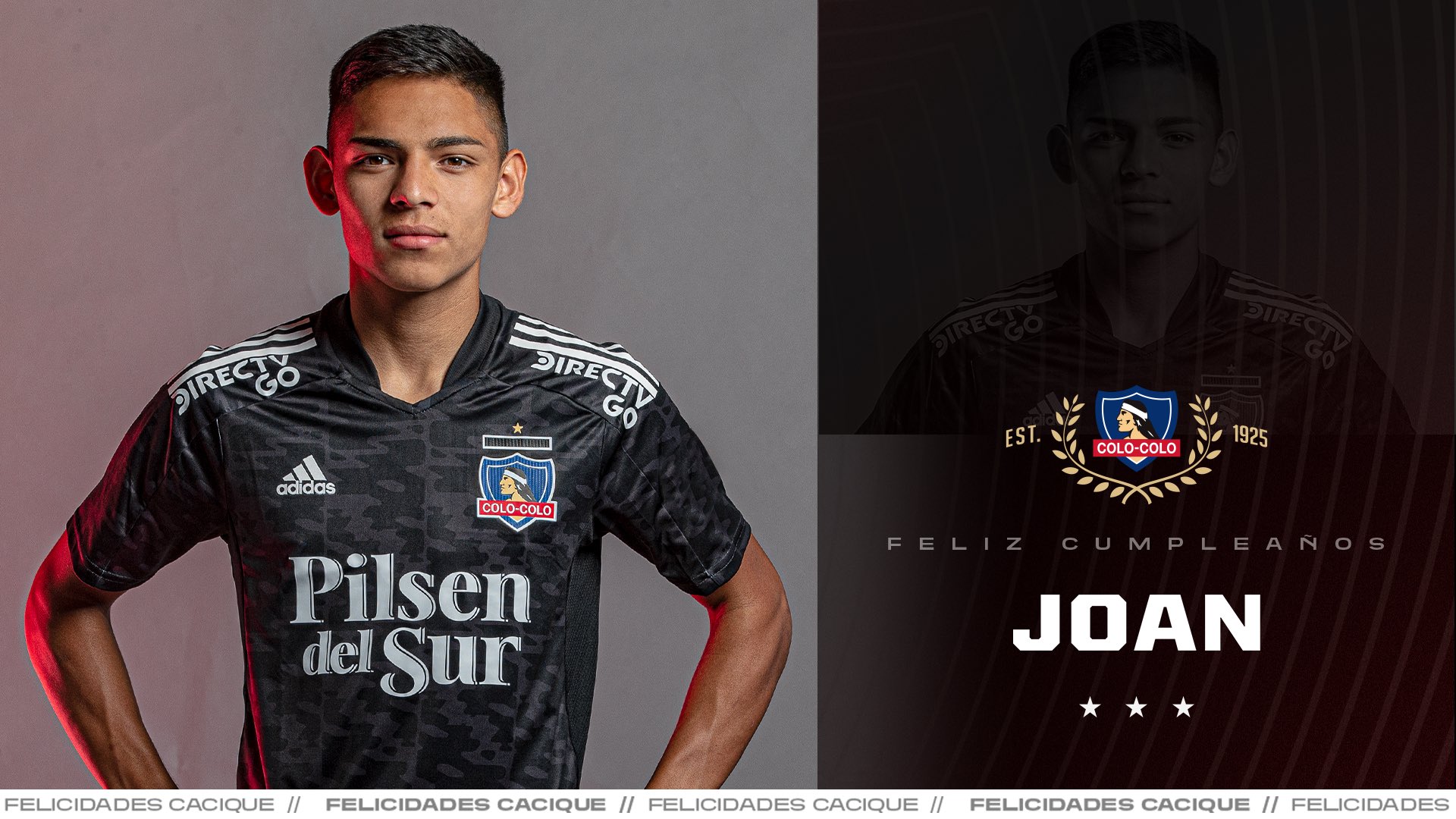 تويتر \ Colo-Colo على تويتر: "Hoy le deseamos un muy feliz cumpleaños a Joan Cruz, nacido en las inferiores del Cacique 🎂🤍🖤 A seguir demostrando y llevando esta camiseta con orgullo, ¡muchas