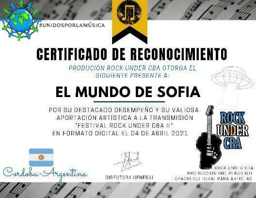 elmundodesofiab's tweet photo. 👏👏 Queremos agradecer este hermoso detalle de @rockundercba. Gracias por este gran reconocimiento que nos ha otorgado, por nuestra participación en esta #ediciononline del #festival #RockUnder #Cordoba!! Nos sentimos muy honrados!! Que se repita la experiencia! Viva el #rock!! https://t.co/skRTcWChQN