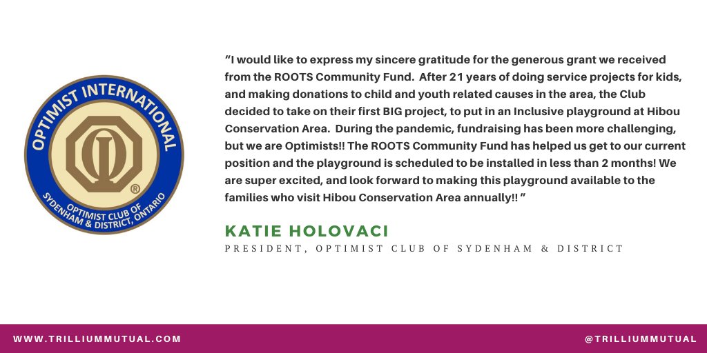 TrilliumMutual's tweet photo. Our ROOTS Community Fund is proud to announce support to the @OS_Syd_Optimist to help with the construction of an inclusive playground in the Owen Sound area.
.
Next deadline to apply to the ROOTS Fund is May 25th.
.
APPLY NOW: https://t.co/6zDCJsQOV8
.
#TheMutualDifference https://t.co/YjlNB12nCG