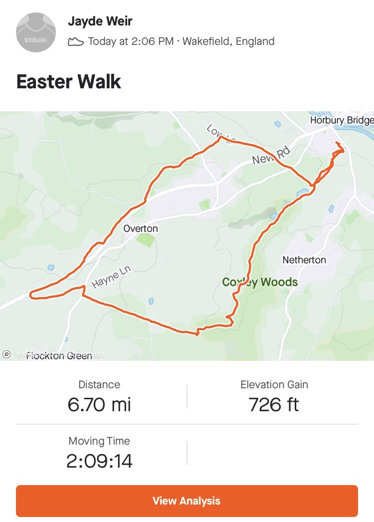 Jayde_Weir1's tweet photo. Another long walk today making the most of the #Easter sunshine for #StridesAgainstStress but also making sure I burnt enough calories to stuff my face with π°π€£. Happy Easter to all. π£ @BirstallAcad #TeamBirstall #SteppingIntoSpring #EasterTreats https://t.co/rEEJK0mFyj
