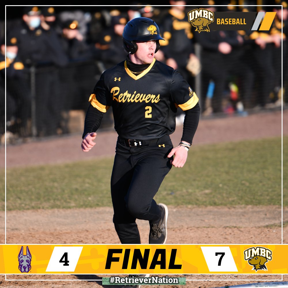 umbcbaseball's tweet photo. FINAL: DAWGS WIN! UMBC needed extras, but wins 7-4 in eight innings in game one to improve to 8-7, 3-7 AE.

#RetrieverNation | #AEBASE https://t.co/T9weybOyu5