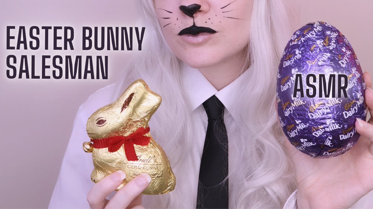 KatsyASMR's tweet image. The Easter Bunny Salesman Rabbit🐰💼 [ASMR]
Come get your eggs...

📽youtu.be/gxKYLWIbmPg