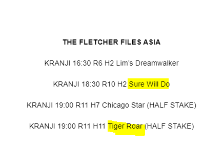 littlebirdietv's tweet photo. Strong day for #ThefletcherFiles ASIA yesty at Kranji π΅π΅π΅
Honkers today ππ° set through around 1:30pm!
πhttps://t.co/MqfstUd6TA https://t.co/lP2jneKL3p