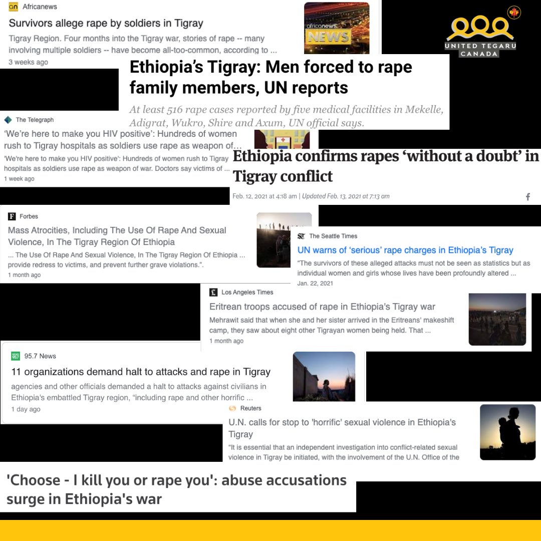 *Trigger Warning* 

As April is Sexual Assault Awareness Month we would like to draw attention to the devastating headlines of weaponized sexual and gender based violence taking place in Tigray. Help us raise awareness and end #TigrayGenocide #WeaponizedRape #MeToo #GBV